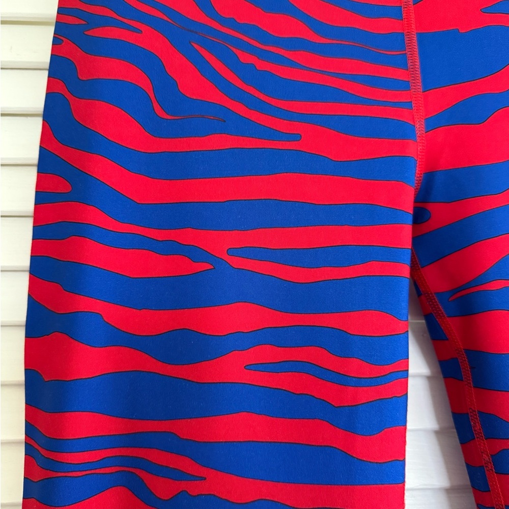 Zubaz Buffalo Bills High-Rise Red & Blue Zebra-Print Leggings - Picture 2 of 5